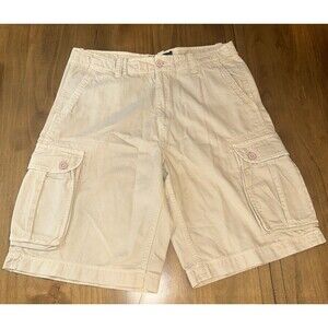 East Hampton Clothing Co. Shorts Mens 34 Beige 100% Cotton Cargo Pockets Bermuda